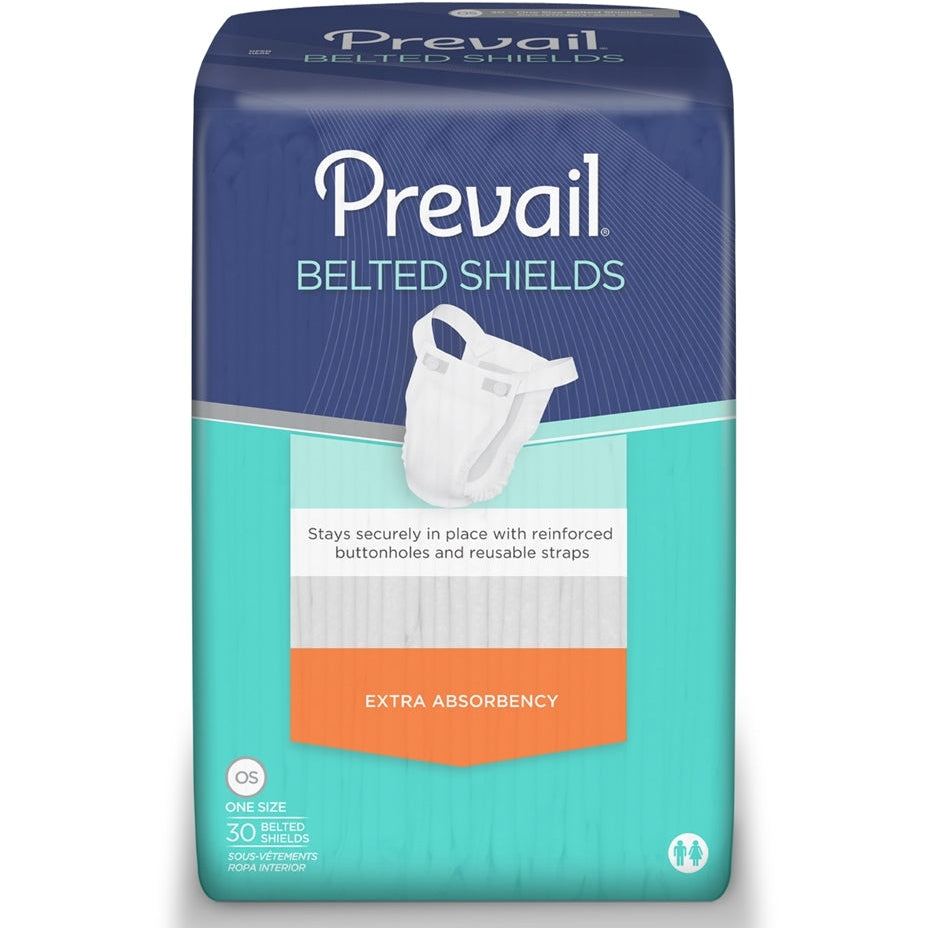 First Quality Prevail Belted Shields: Extra Absorbency - One Size